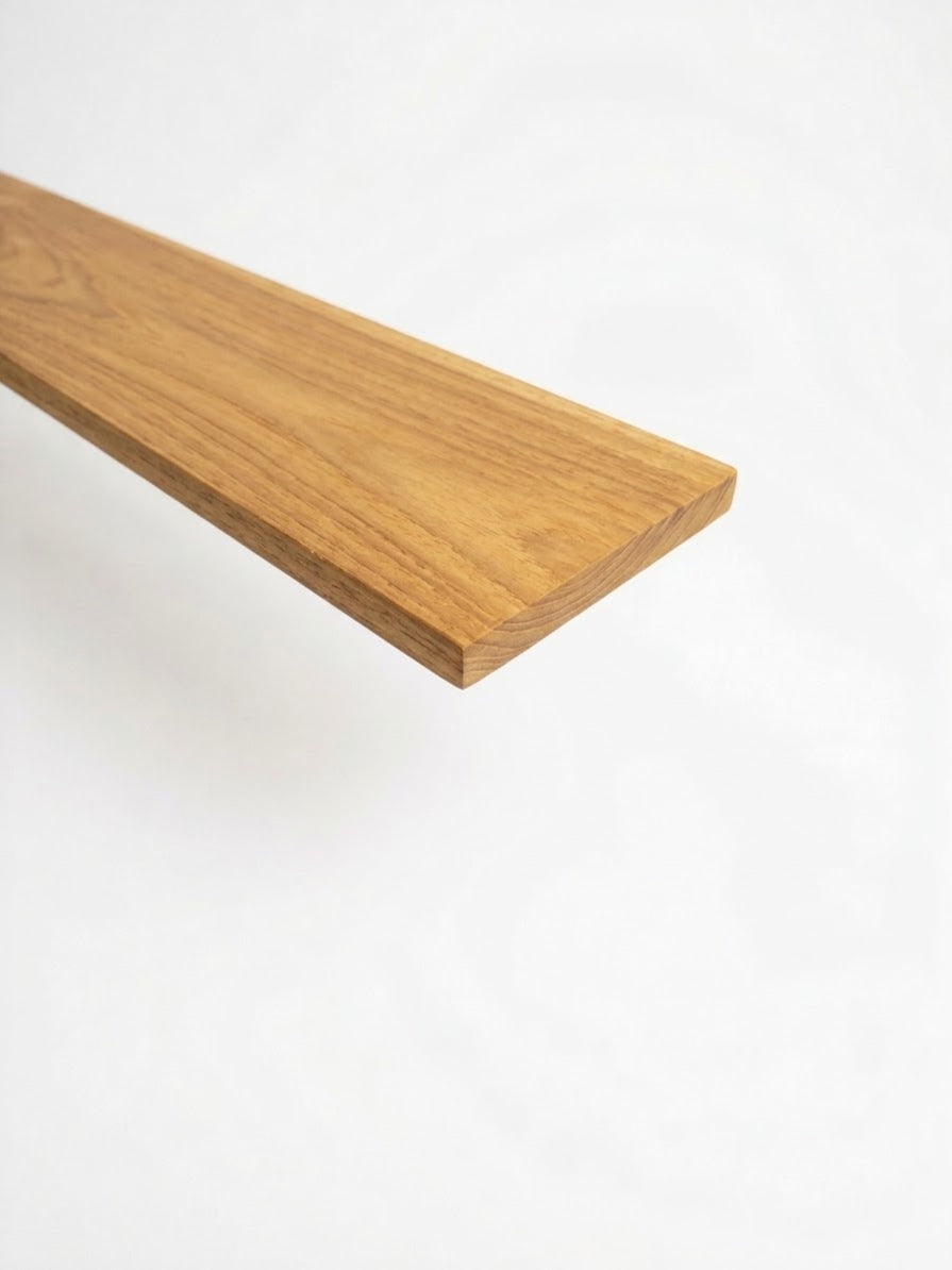 1/2 in thick Ecuadorian teak board shown on a white background — Teak Lumber 3–7 ft, Platinum Luxury Teak