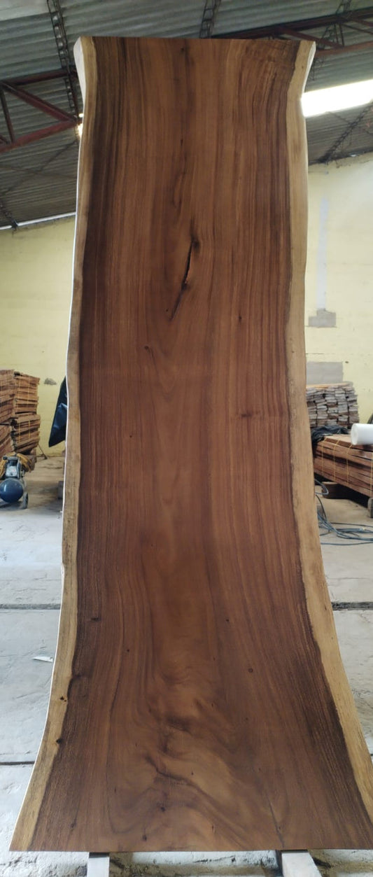 Single-slab Saman monkeypod live-edge top, 10 ft, natural edge to natural edge — Platinum Luxury Teak, Chicago