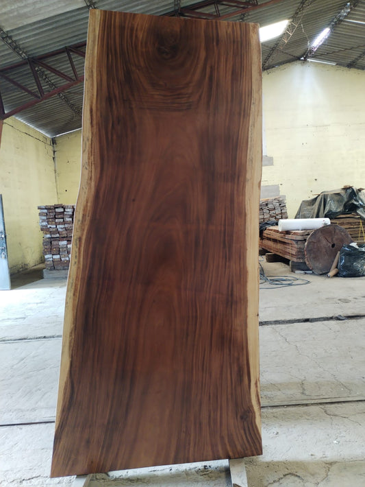 Single-slab Saman monkeypod live-edge top, Slab No. 03 — Platinum Luxury Teak